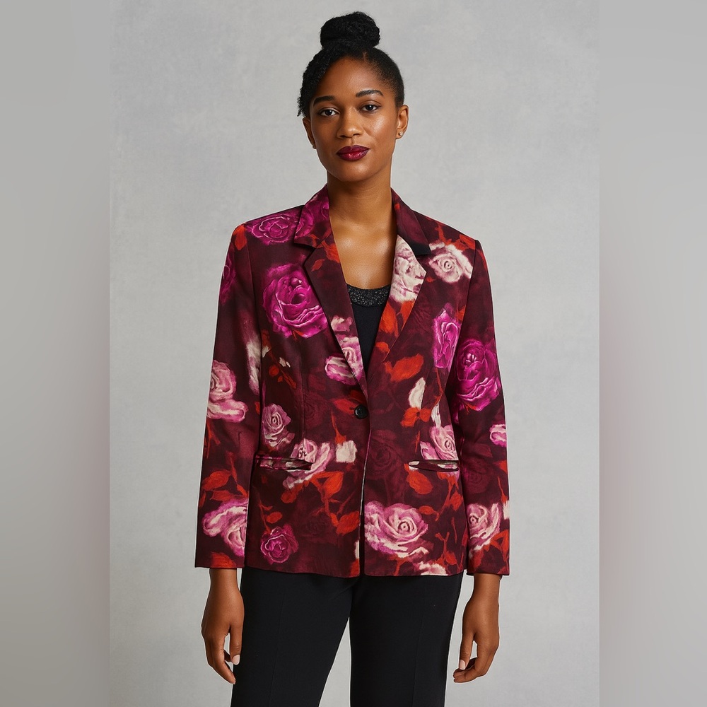 Susan Graver Floral Blouse